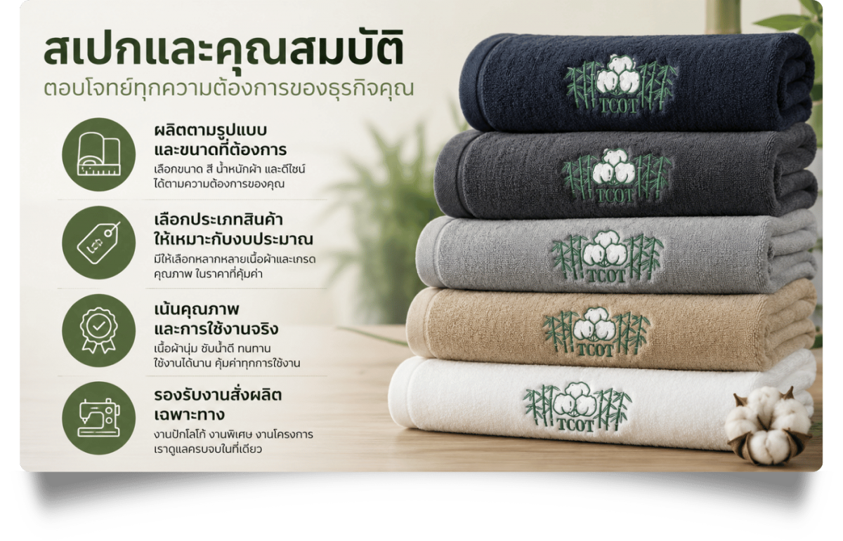 คุณสมบัติผ้าขนหนู คุณสมบัติผ้าขนหนู