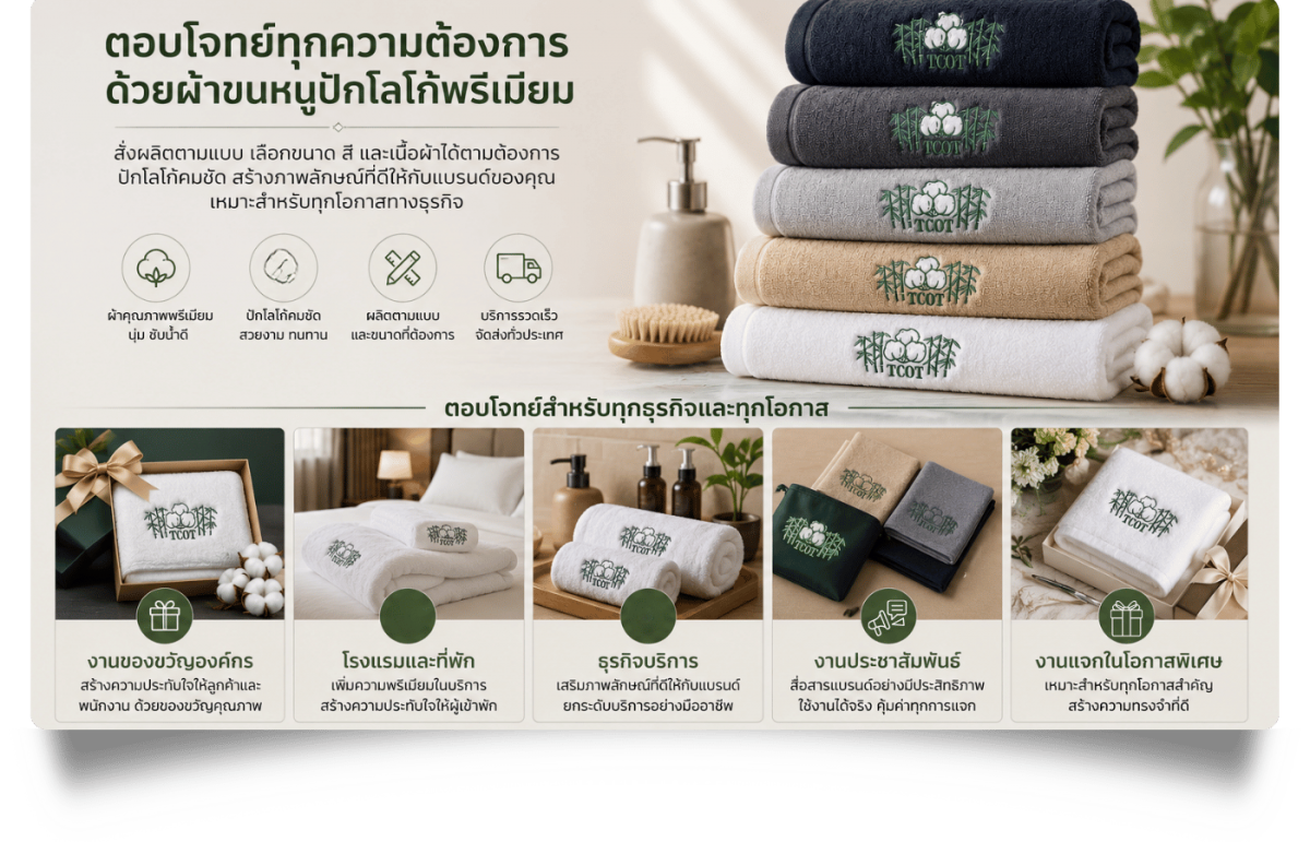 ผ้าขนหนูตอบโจทย์สำหรับ ผ้าขนหนูตอบโจทย์สำหรับ